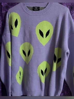 Dressed in LALA Purple Alien Sweater - L/XL